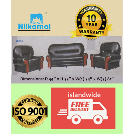 Nilkamal Teak Wood Sofa DIANA 3+1+1  - island wide Free Home Delivery - With 10 Years Warranty