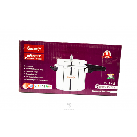 KAWASHI EVEREST PRESSURE COOKER MADE IN INDIA 5 LITER PC14