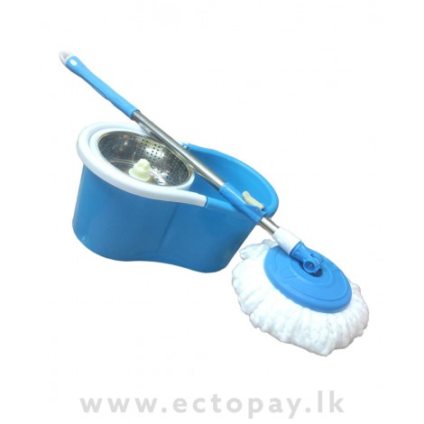 OZONE Easy Magic Floor Mop full set 360 Degree Bucket 100% Microfiber Spin Spinning Rotating Head